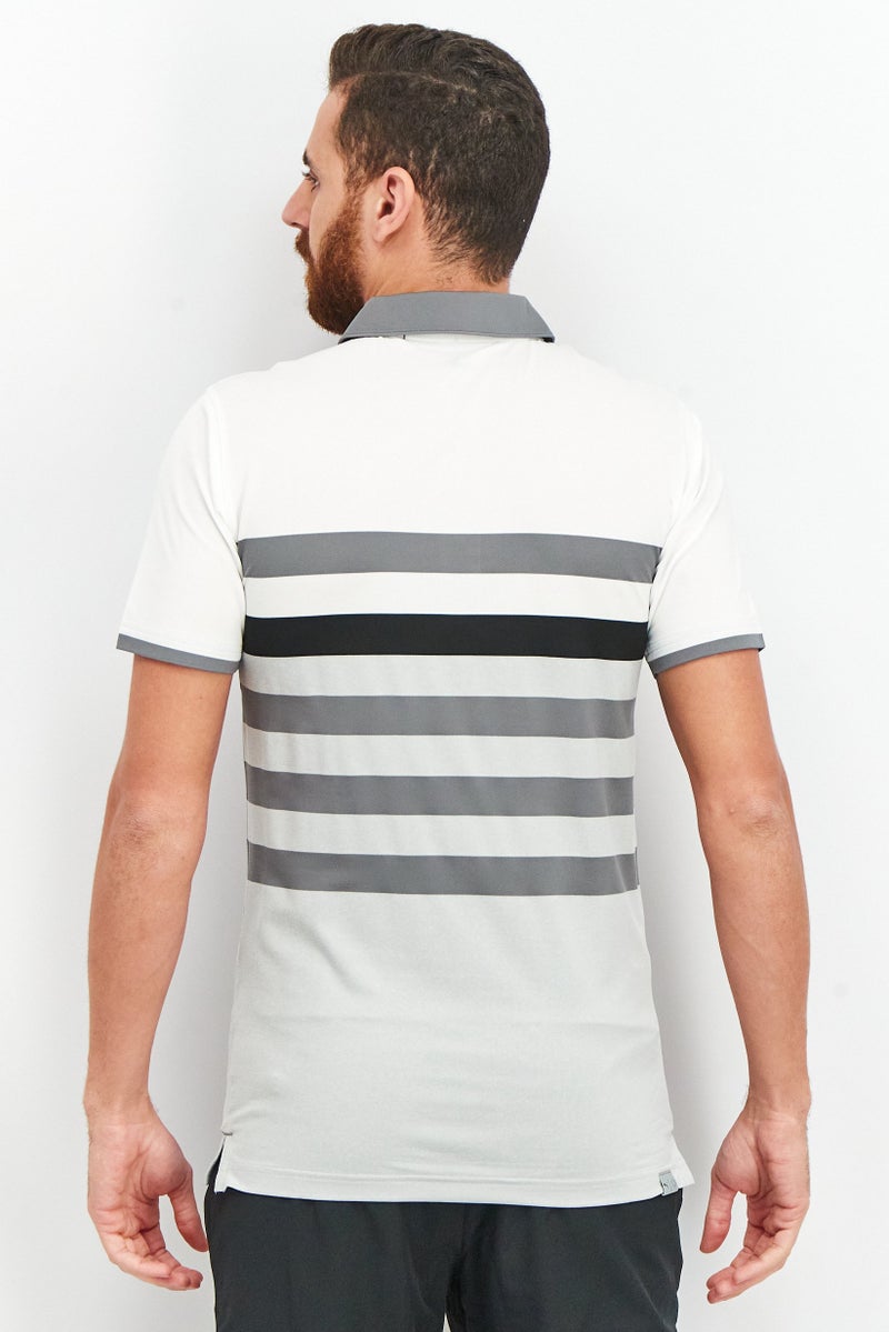 PUMA Men Sportswear Fit Short Sleeve Polo Shirt, White Combo - Image 4